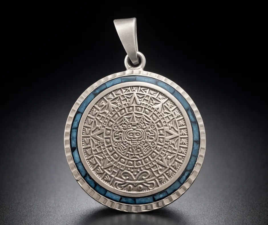 [CAL-537] Calendario Azteca_Ópalo Solar Radiación (Diámetro 3 cm)