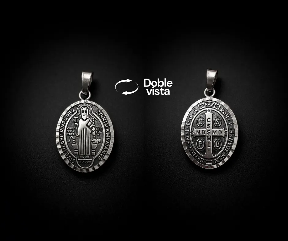 [MED-1031] Medalla San Benito_Ovalada_Doble vista 3cm