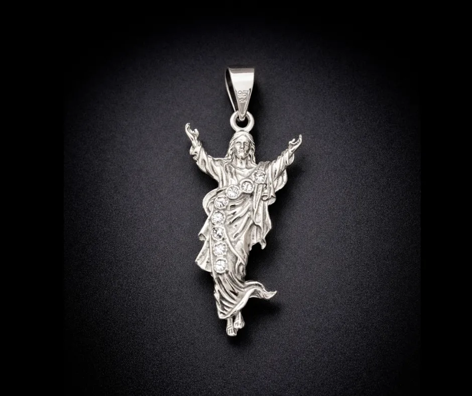 Jesús resucitado (La resurrección) con circonia incrustada