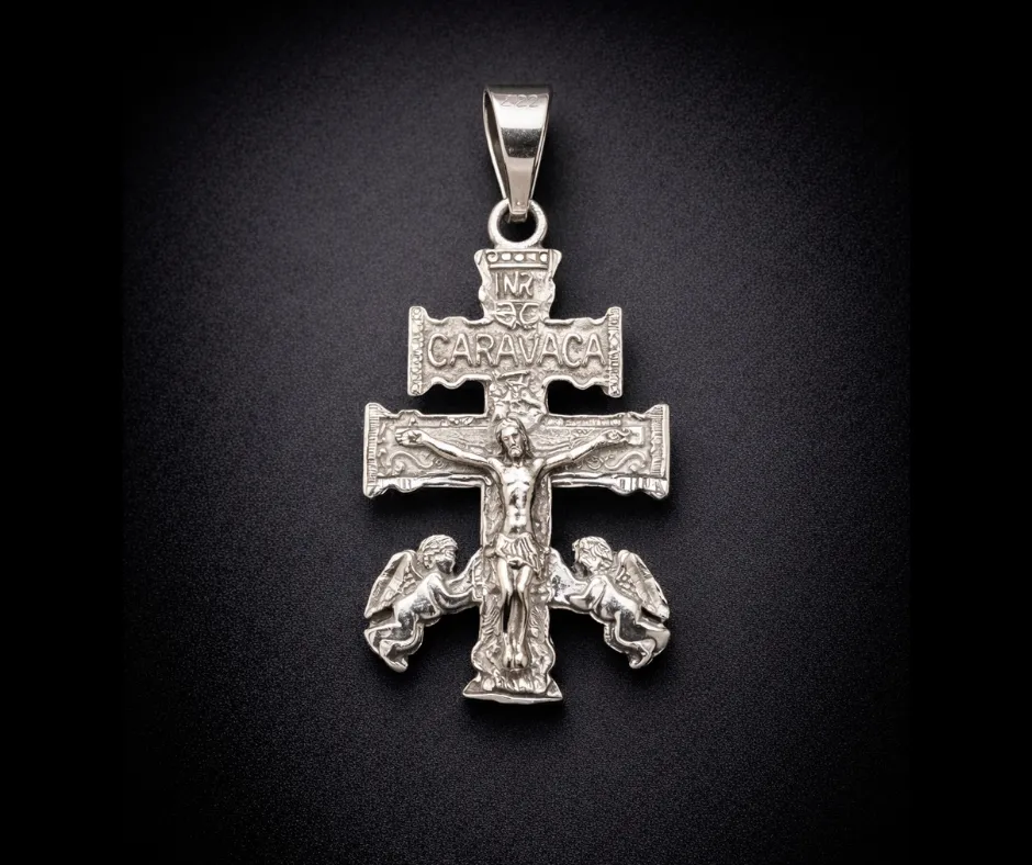 [CRU-653] Cruz de Caravaca con cristo 3cm