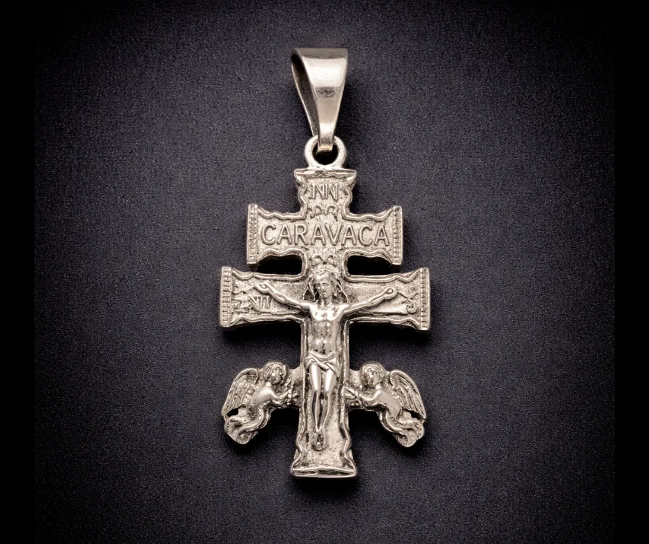 [CRU-654] Cruz de Caravaca con cristo mini (1.5 cm)