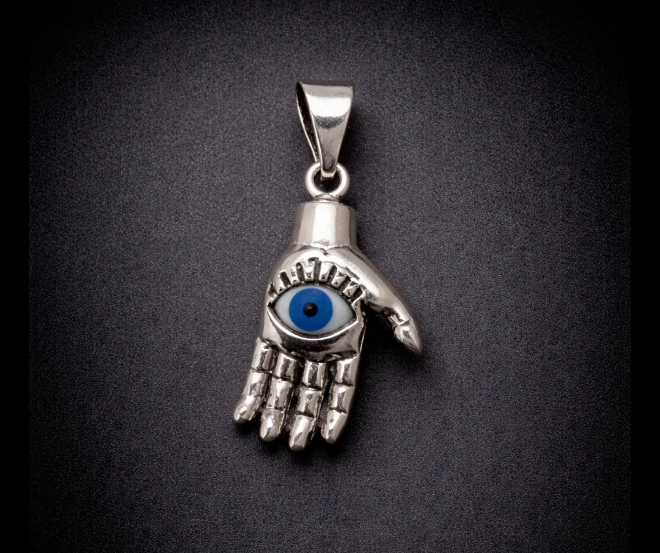 [MAN-1009] Mano de Fátima con ojo turco azul 3cm