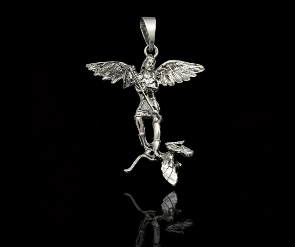 [SAN-1286] San Miguel Arcángel con espada  vencedor (Figura 3D) 4cm