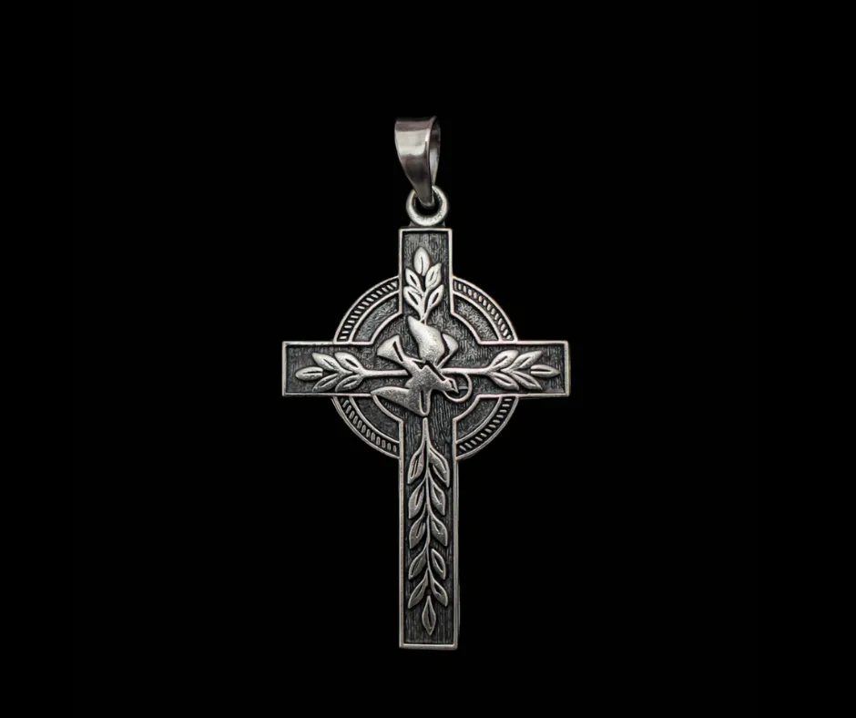 [CRU-637] Cruz Espíritu Santo (El trigo que da la vida) 4 cm