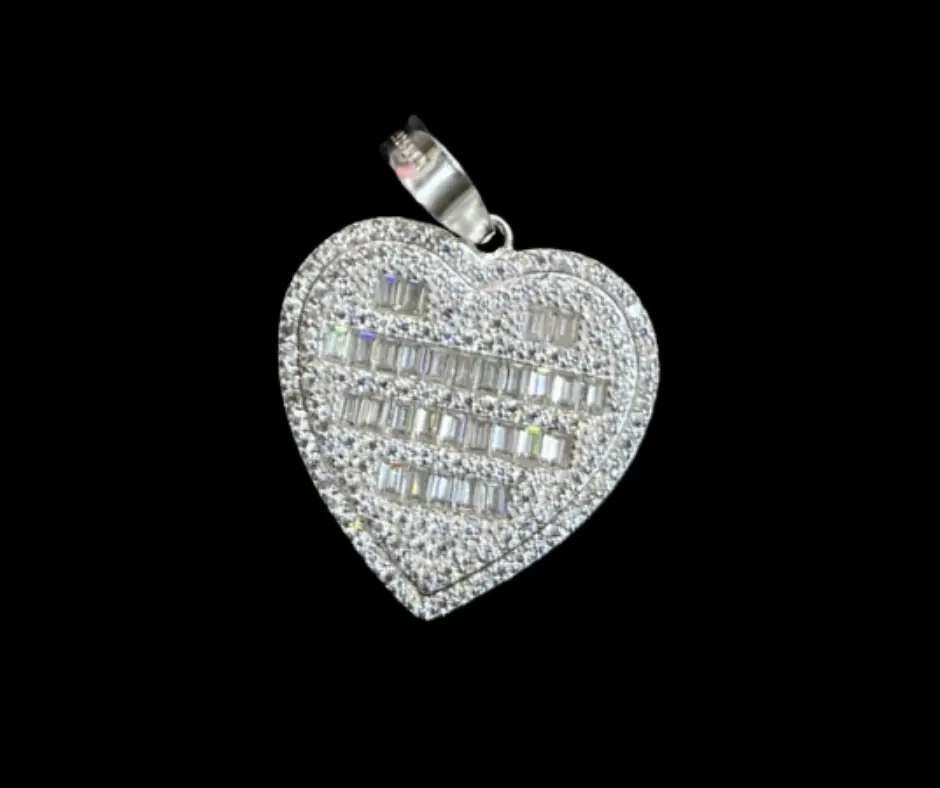 [DIJ-862] Dije circonia incrustada_ coqueto_ Corazón circonia tubular blanca_ 3 cm