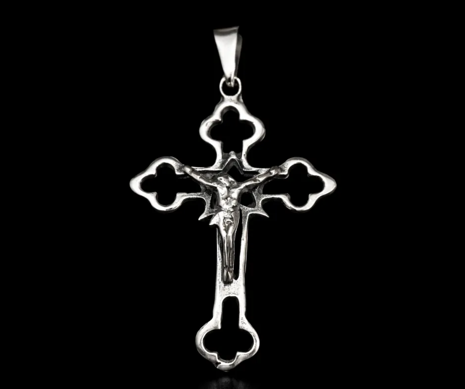 Cruz silueta con cristo 4 cm