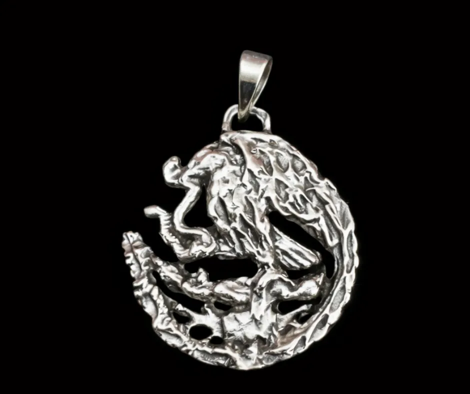 [DIJ-775] Dije Escudo Nacional Mexicano, Águila escudo, México 2.5 cm