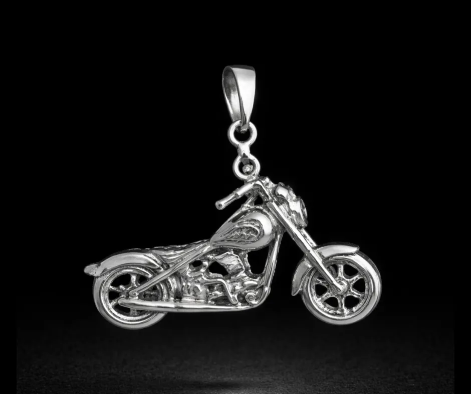 Dije  Motocicleta (Motobike) Biker, rider, Calavera 4cm