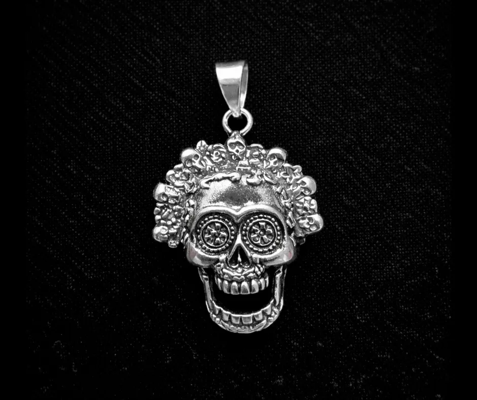 [DIJ-689] Dije  Calavera, Catrina Diadema flores calaverita 3.5 cm