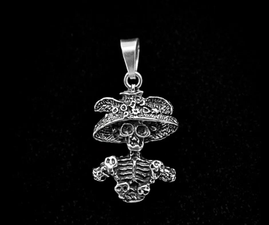 Dije  Calavera sombrero retrato 2cm