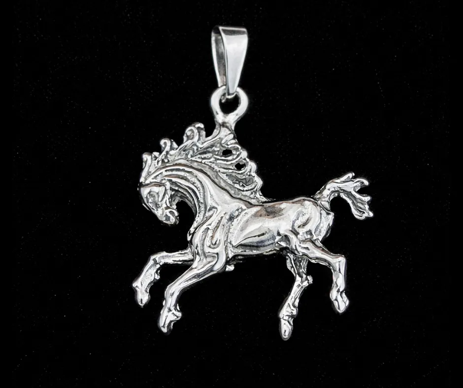 [DIJ-731] Dije Caballo galopando, cabello al viento 2.5 cm ancho