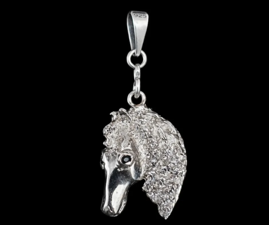 [DIJ-735] Dije Caballo rostro con circonia incrustada 3.5 cm