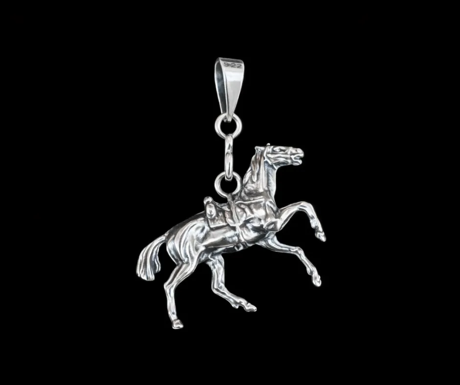 [DIJ-730] Dije Caballo galopando doble vista con silla para montar 3.5 cm ancho