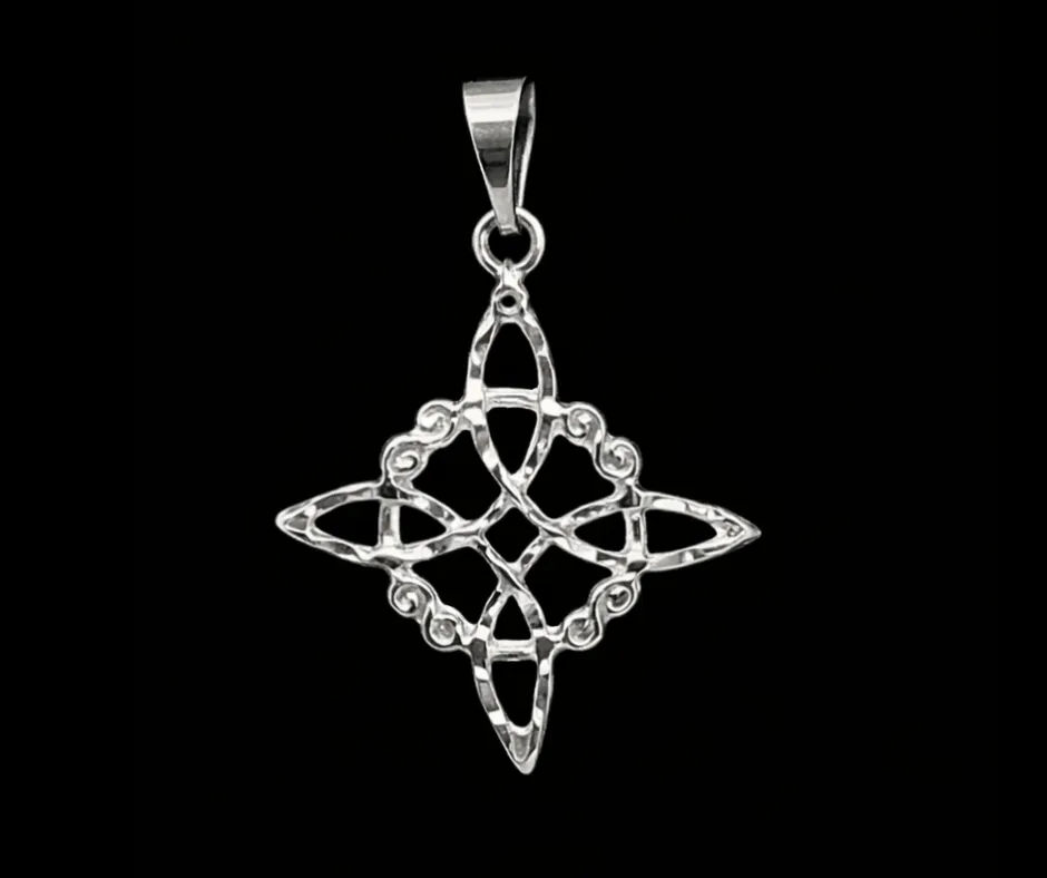 [DIJ-800] Dije Nudo de Bruja efecto martillado 3.5 cm