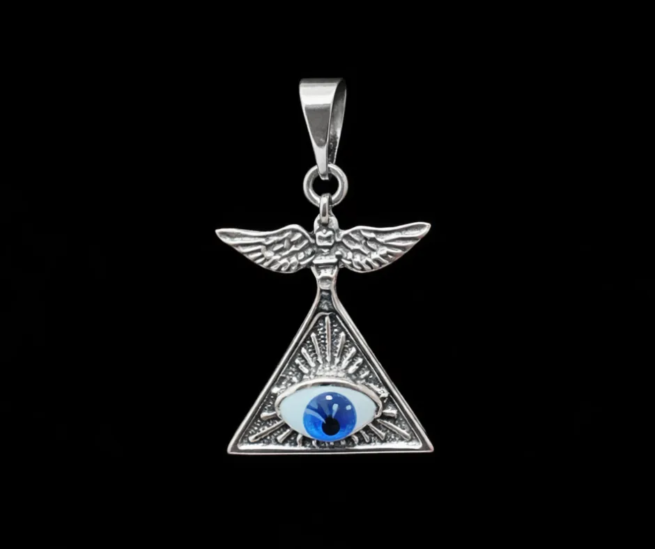 [DIJ-828] Dije Triángulo  providencia ojo azul