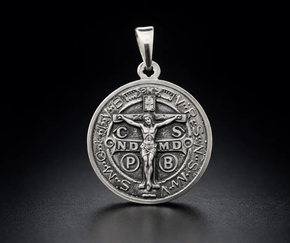 [MED-1021] Medalla San Benito diámetro 3 cm con cristo