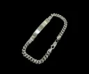 Pulso tejido cubano diamantado con placa 22 cm 6 mm