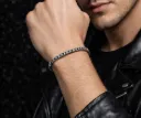Pulso Tenis_Negro 2 mm Con Zirconias CIRCULAR