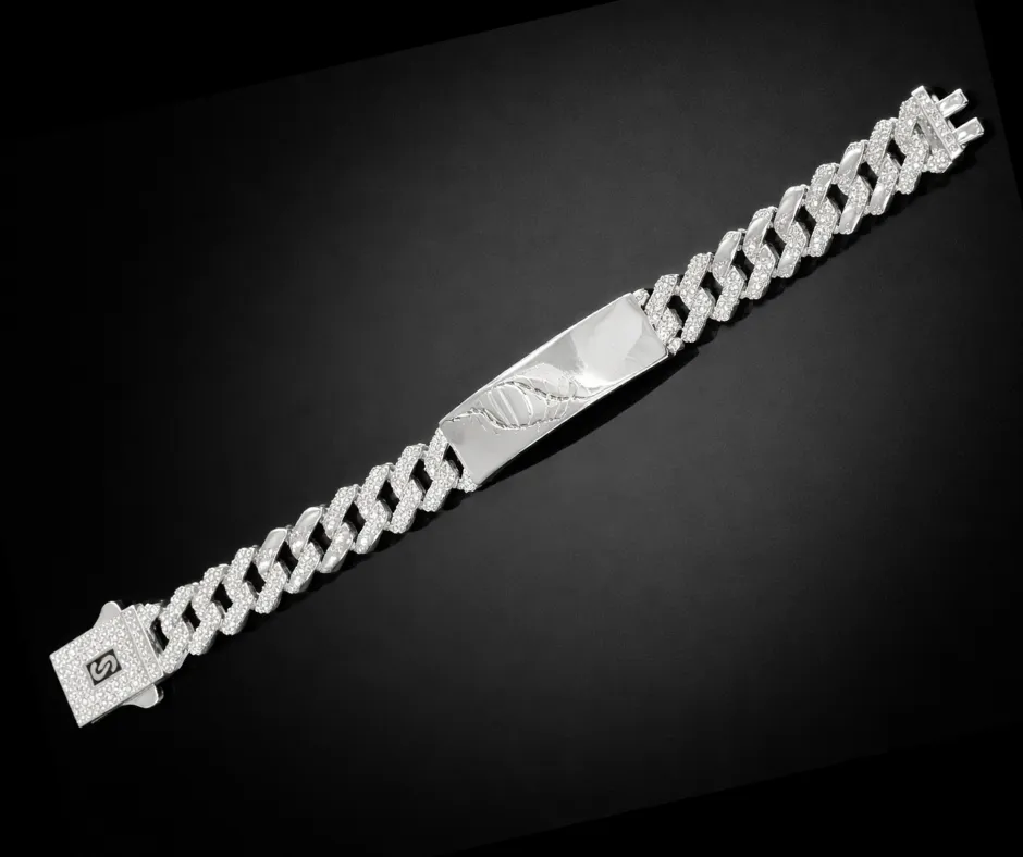 [MONA-MIX8] Esclava Monaco con circonia incrustada_ Cubana barbada mix 8mm