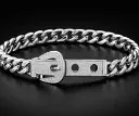 Esclava Monaco con circonia incrustada_ Cinturón ajustable (de 20 a 22 cm) tejido cubano_ 6 mm
