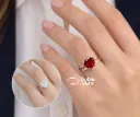 Anillo corazón circonia incrustada doble vista, 2 tonos en uno (Varias opciones) Anillo transformable
