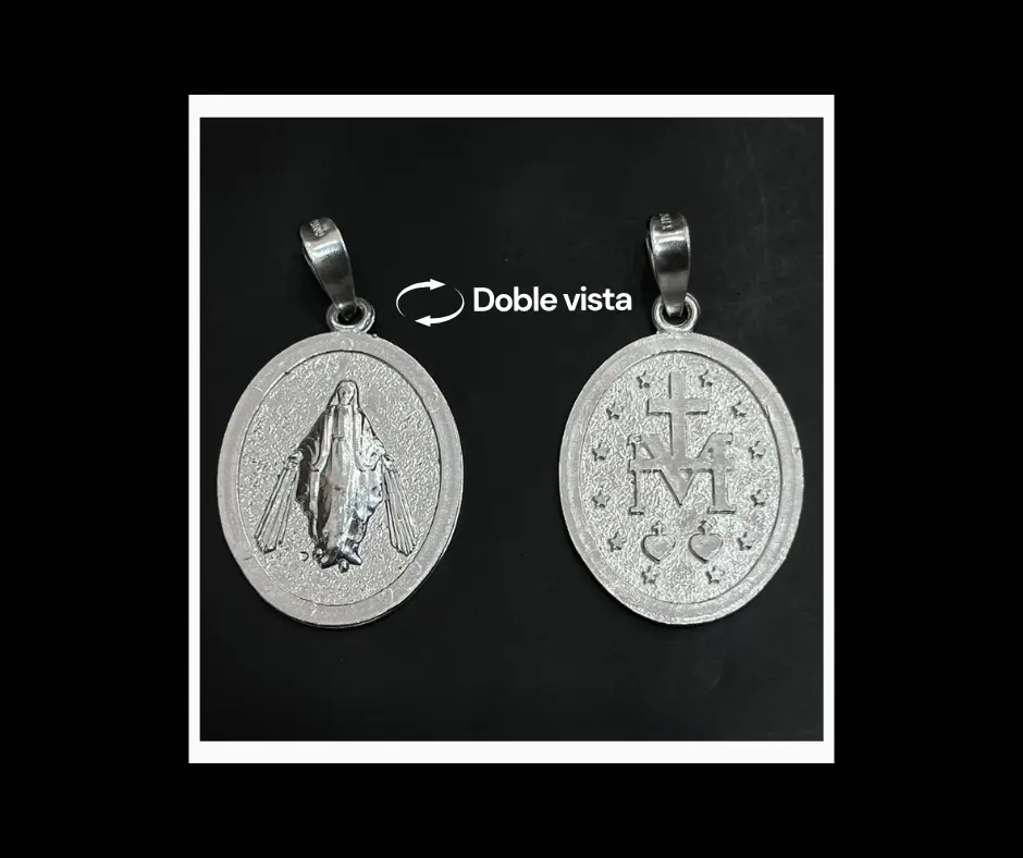 [MED-1064] Medalla ovaldada_ Virgen Milagrosa_ lisa_3.5 cm