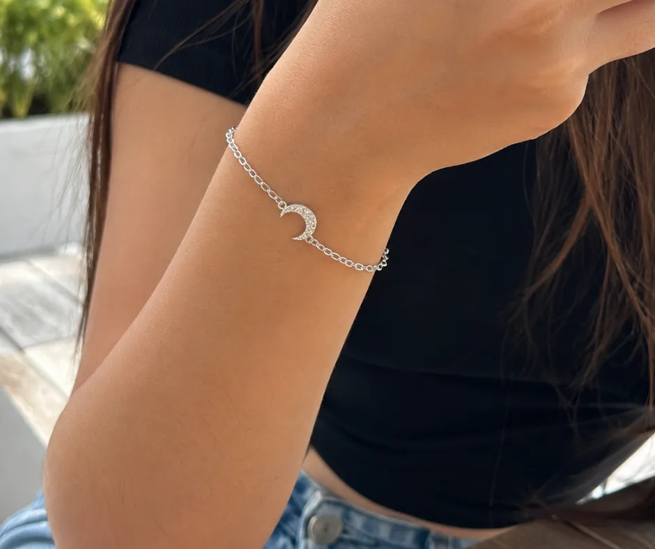 Pulsera_Luna circonia incrustada ajustable (NEW)