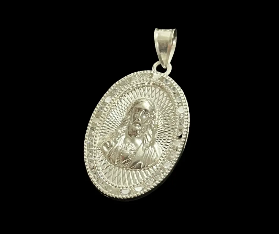 [MED-1063] Medalla ovalada_ Sagrado Corazón de Jesús_ 3.5 cm