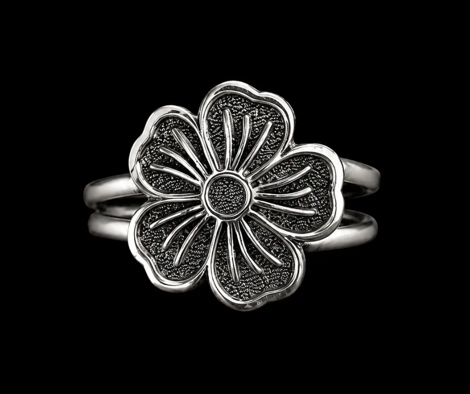 Anillo liso Flor tatto (ANI-0196) (8)