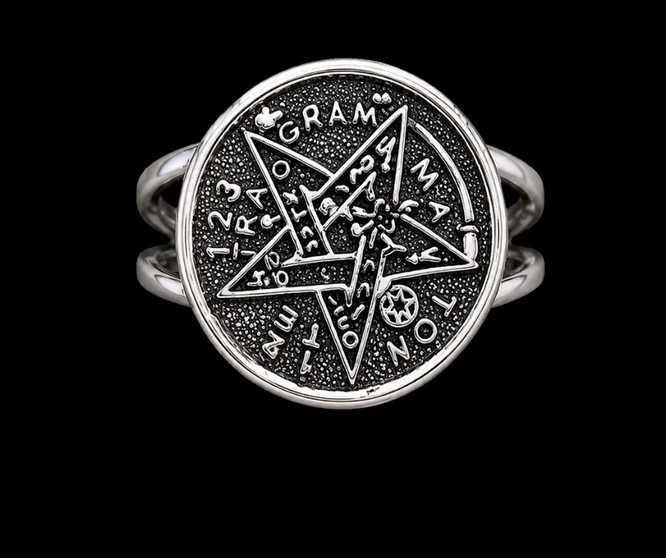 Anillo liso Pentagrama tatto