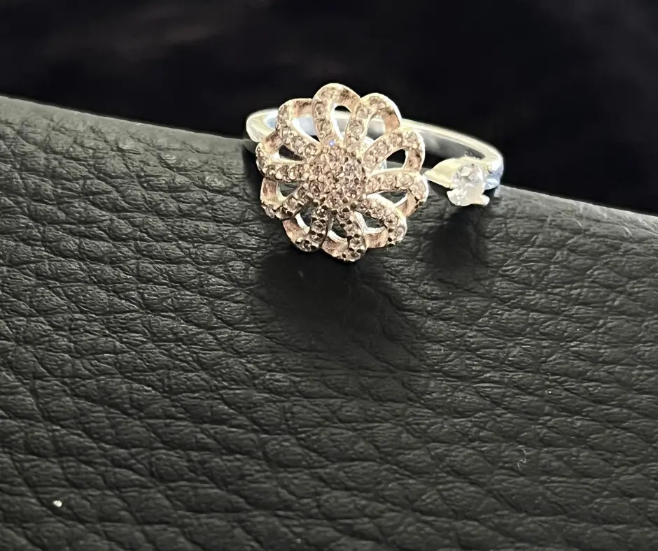 [ANI-41] Anillo giratorio_ ajustable_antiestres_Flor ondas