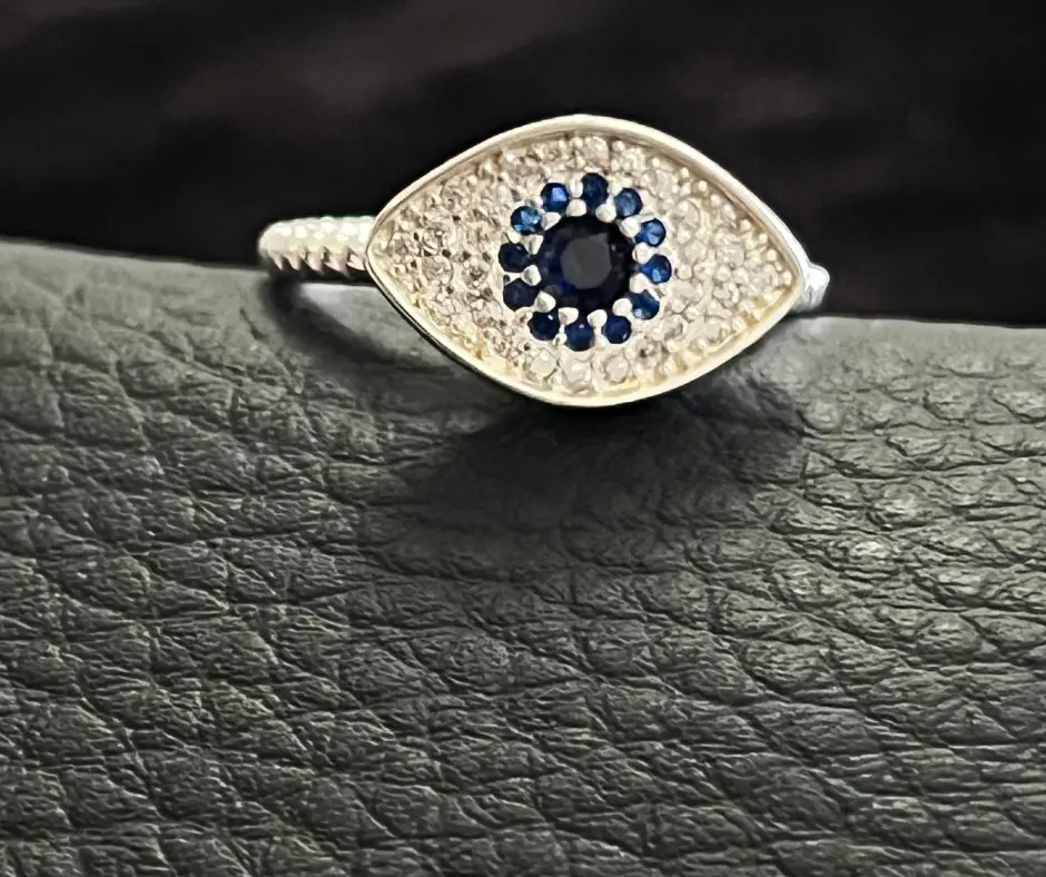 [ANI-44] Anillo giratorio_ ajustable_antiestres_Ojo turco