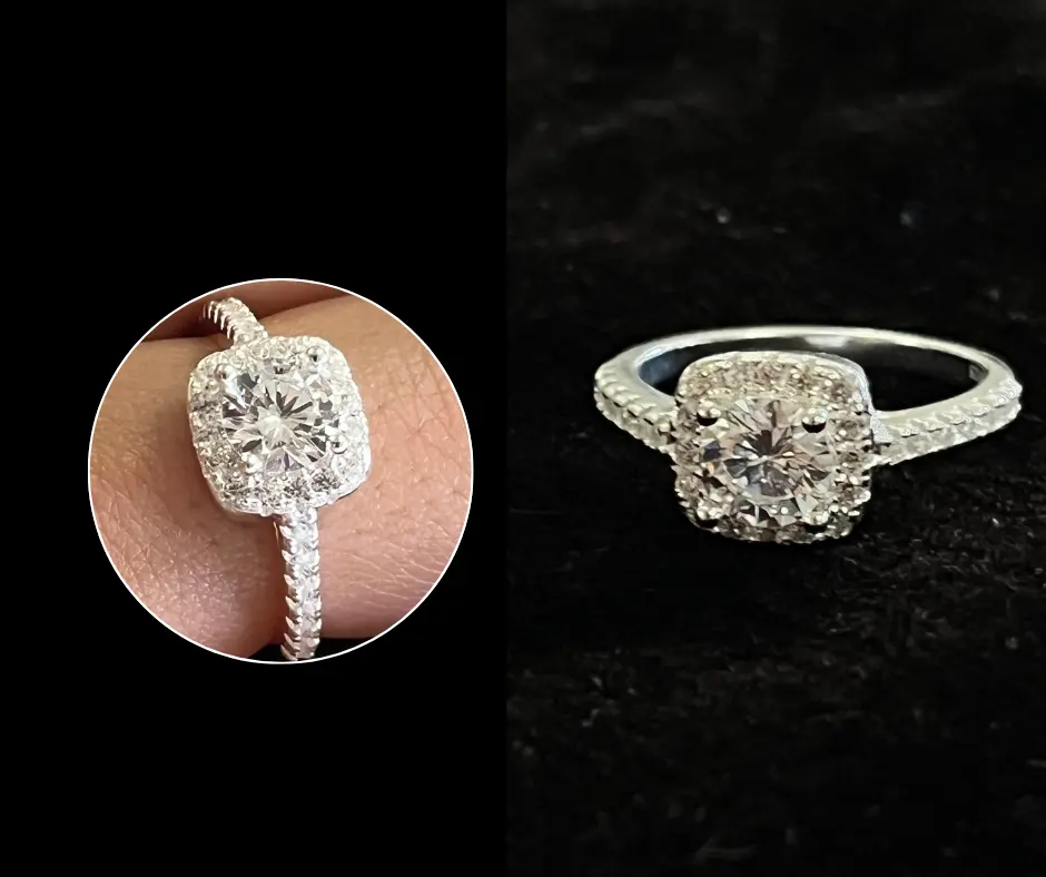 Anillo con circonia_lujo_Solitario_Cuadrado_media churumbela_talla 7