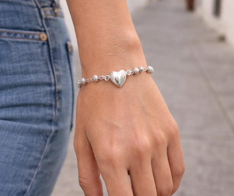 [PUL-1126] Pulsera bola azucarada globo corazón