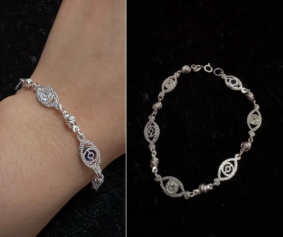 [PUL-1127] Pulsera bola azúcar ojo turco encapsulado