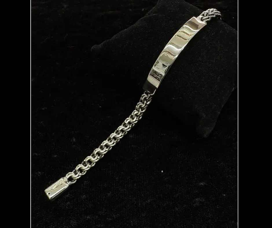 Esclava con placa Tejido Chino (Broche aguja) 21 cm 8mm