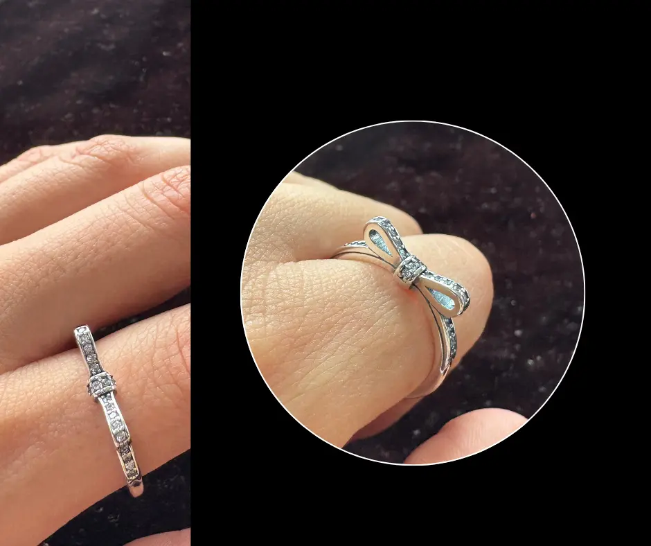 Anillo pandora_ circonia incrustada_modelo_moño_talla #8
