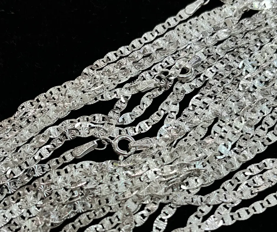 [CAD-491] Cadena_Tejido espejo diamantada_2 mm_45 cm