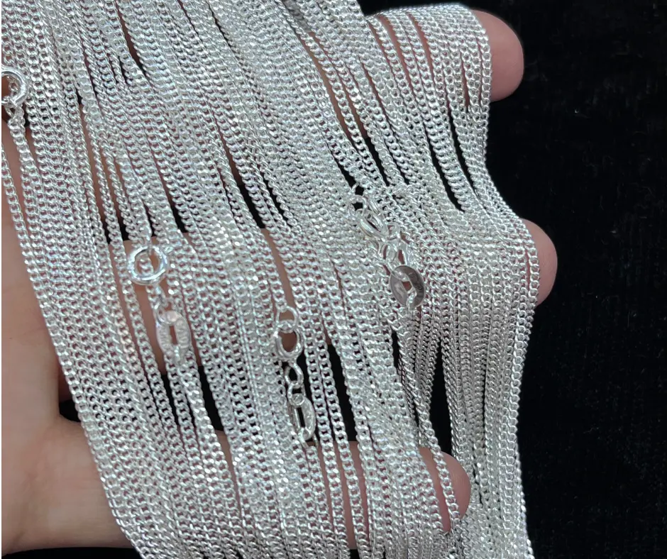 [CAD-430] Cadena_Tejido Cubano/Barbada_ delgada_ 50 cm