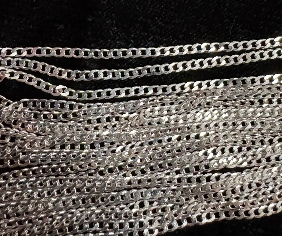 [CAD-419] Cadena_Tejido_ Cubano/Barbada_ 1 mm_ 55 cm