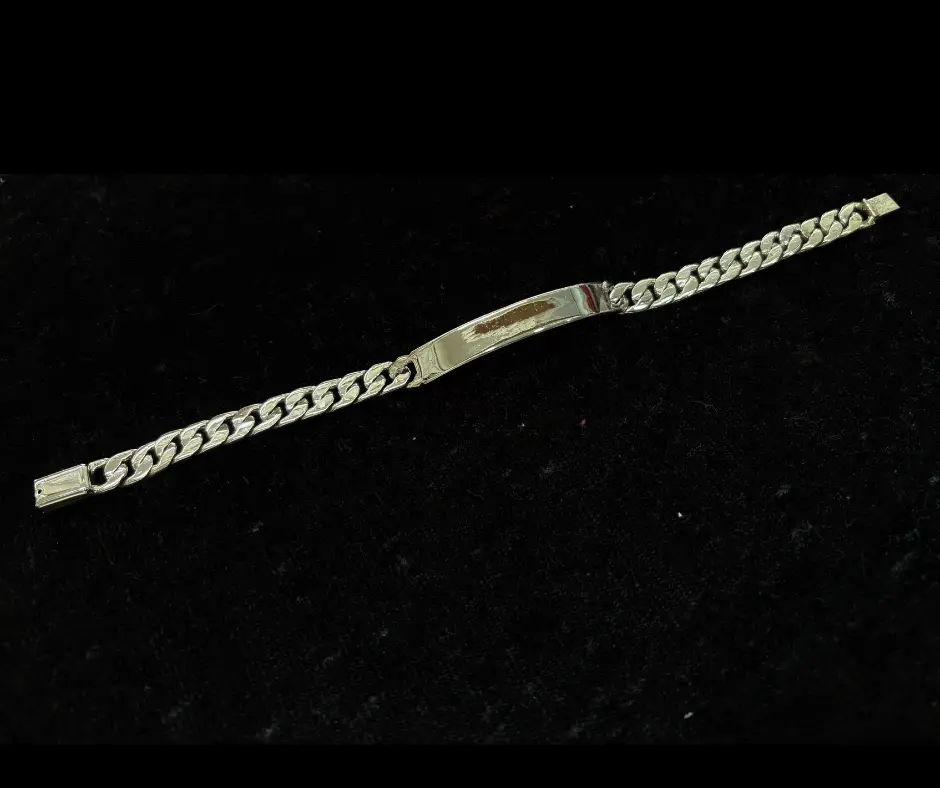 [ESC-959] Esclava con placa Cubano (Broche aguja) 21 cm 8mm