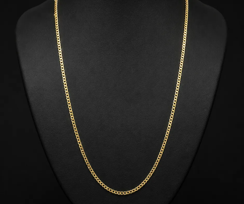 Cadena de Oro 14K_Cubana 2mm 55cm (COB-255)