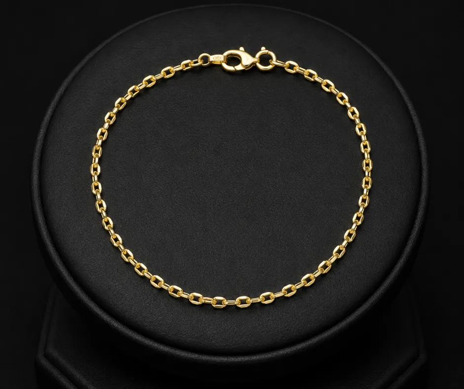Pulso de Oro 14K_Ancla 1mm 18 cm (POA-118)