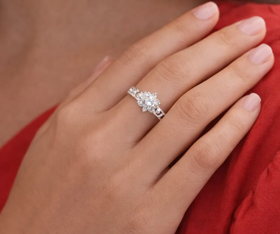 Anillo flor_clásica_con circonias (color a elegir) (8, Azul)