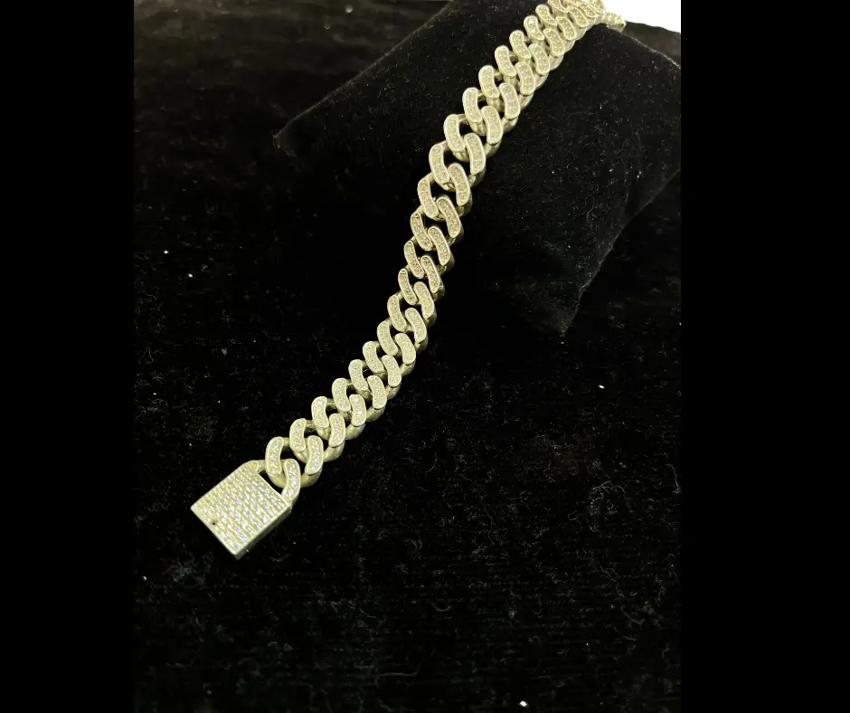 Circonia incrustada_(encapsulada) Pulso Barbado O (Broche aguja) 18 cm, 1.3 cm