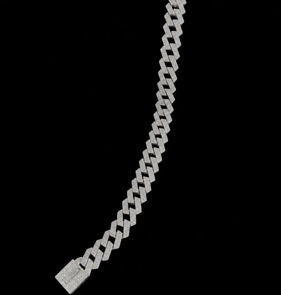[CIR-0129] Circonia incrustada_Pulso Barbado cuadrado (brillo mate) 21 cm, 8 mm
