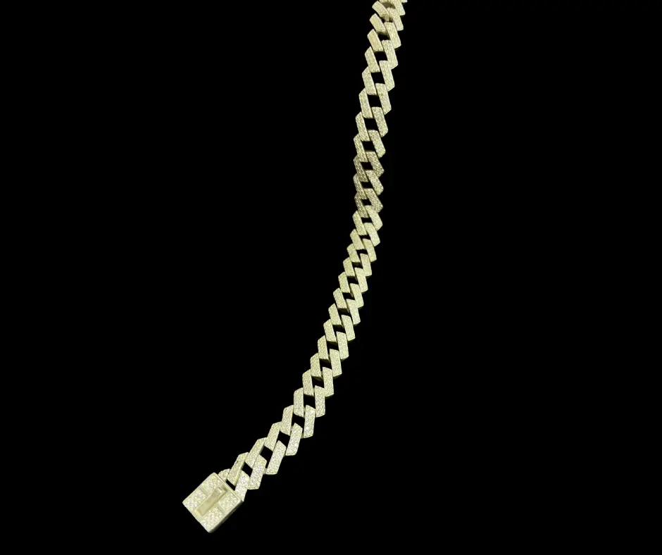 [CIR-569] Circonia incrustada_Pulso Barbado cuadrado (brillo mate) 21 cm, 8 mm