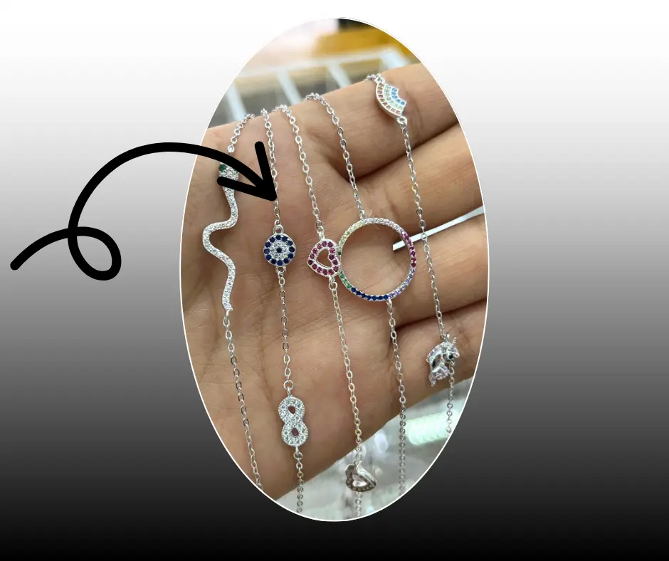 Pulsera ajustable_Ojo turco azul con infinito