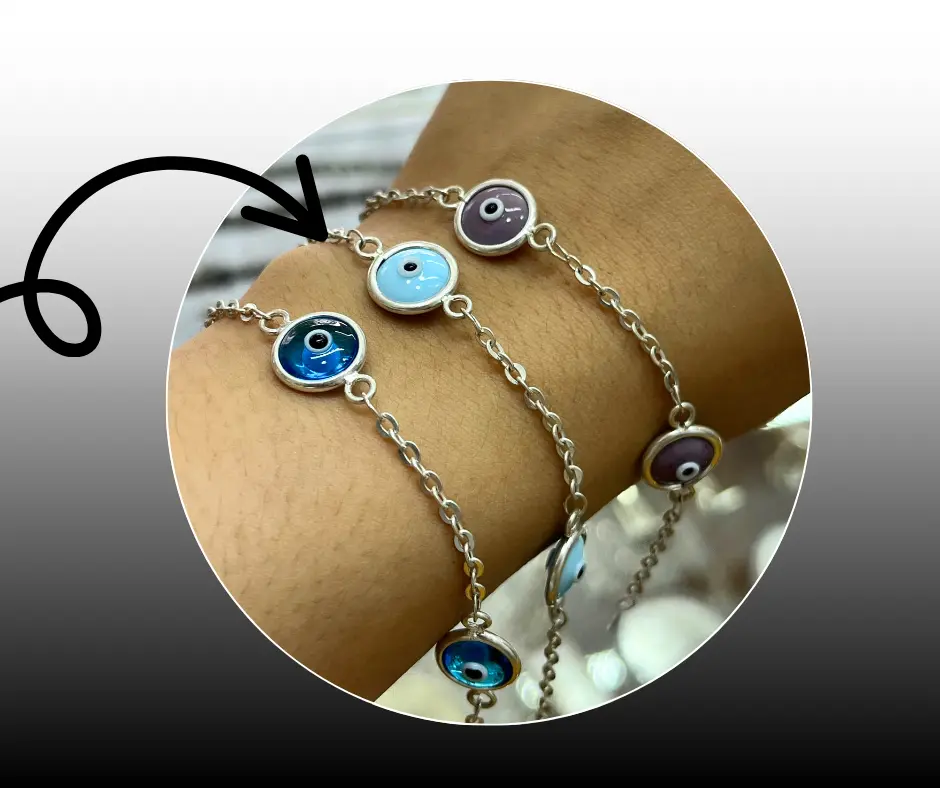 [PUL-1173] Pulsera_ Ojo turco azul cielo 17cm