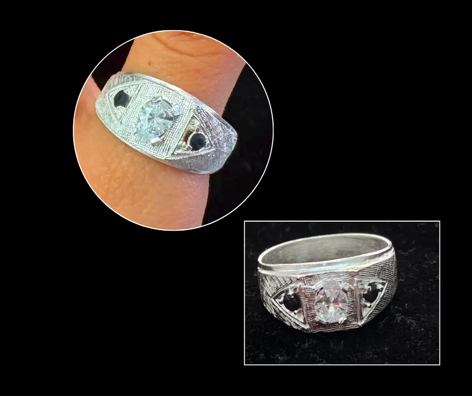 Anillo_circonia_central blanca_dos circonia a los lados(blanco o negro) (Blanco, 10)